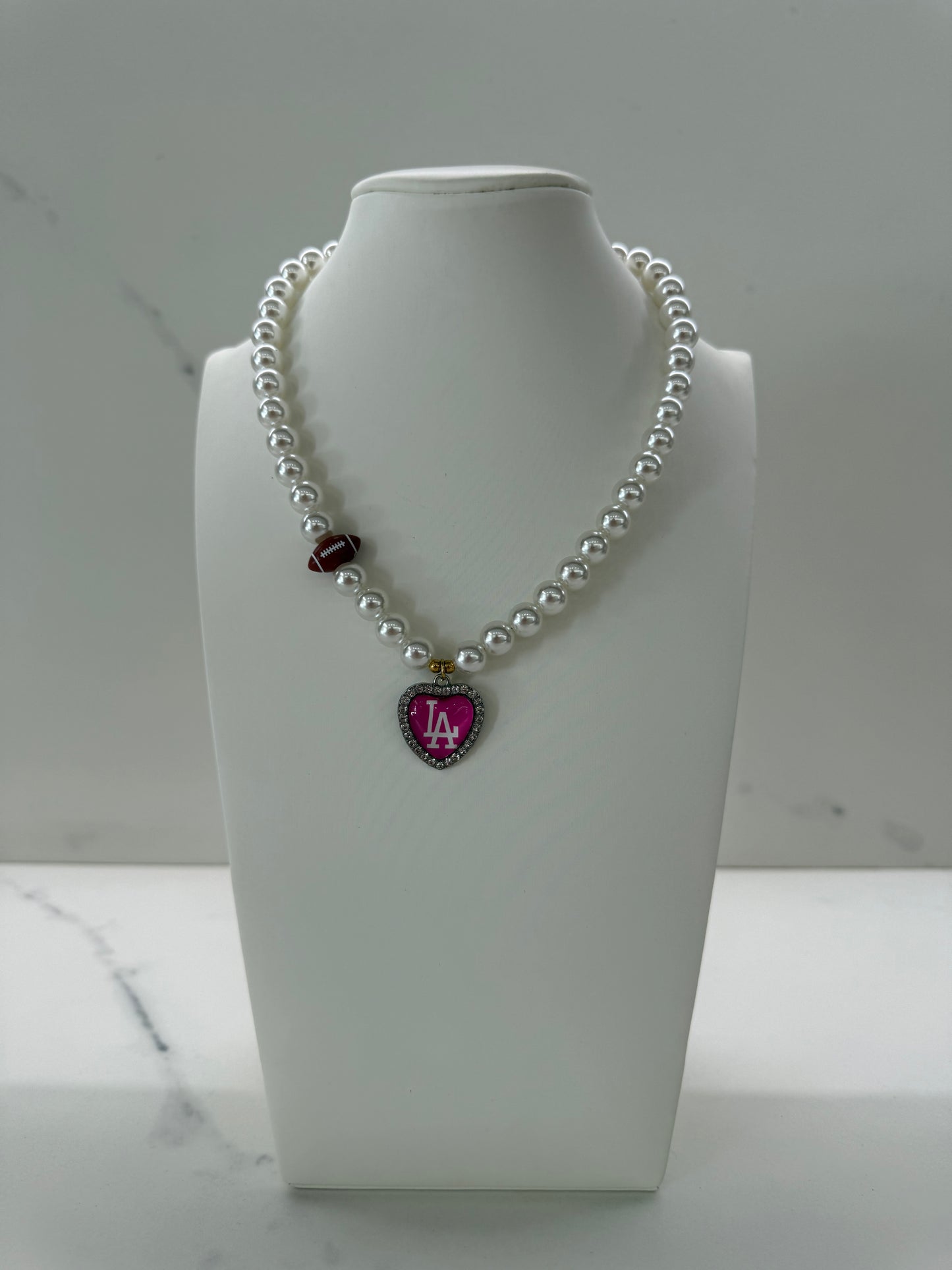 Collana ROSA FLUO L.A + charms FOOTBALL