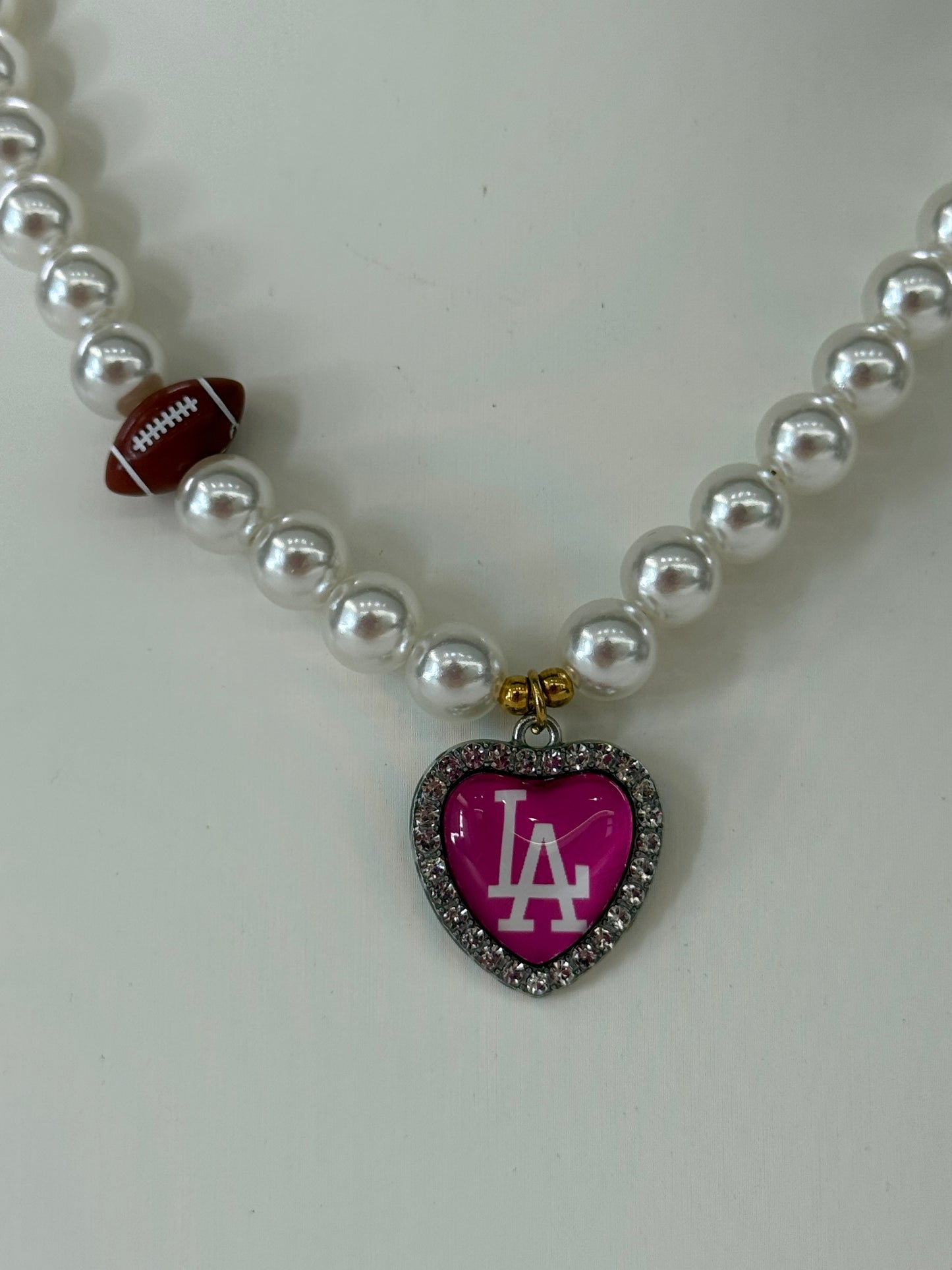 Collana ROSA FLUO L.A + charms FOOTBALL