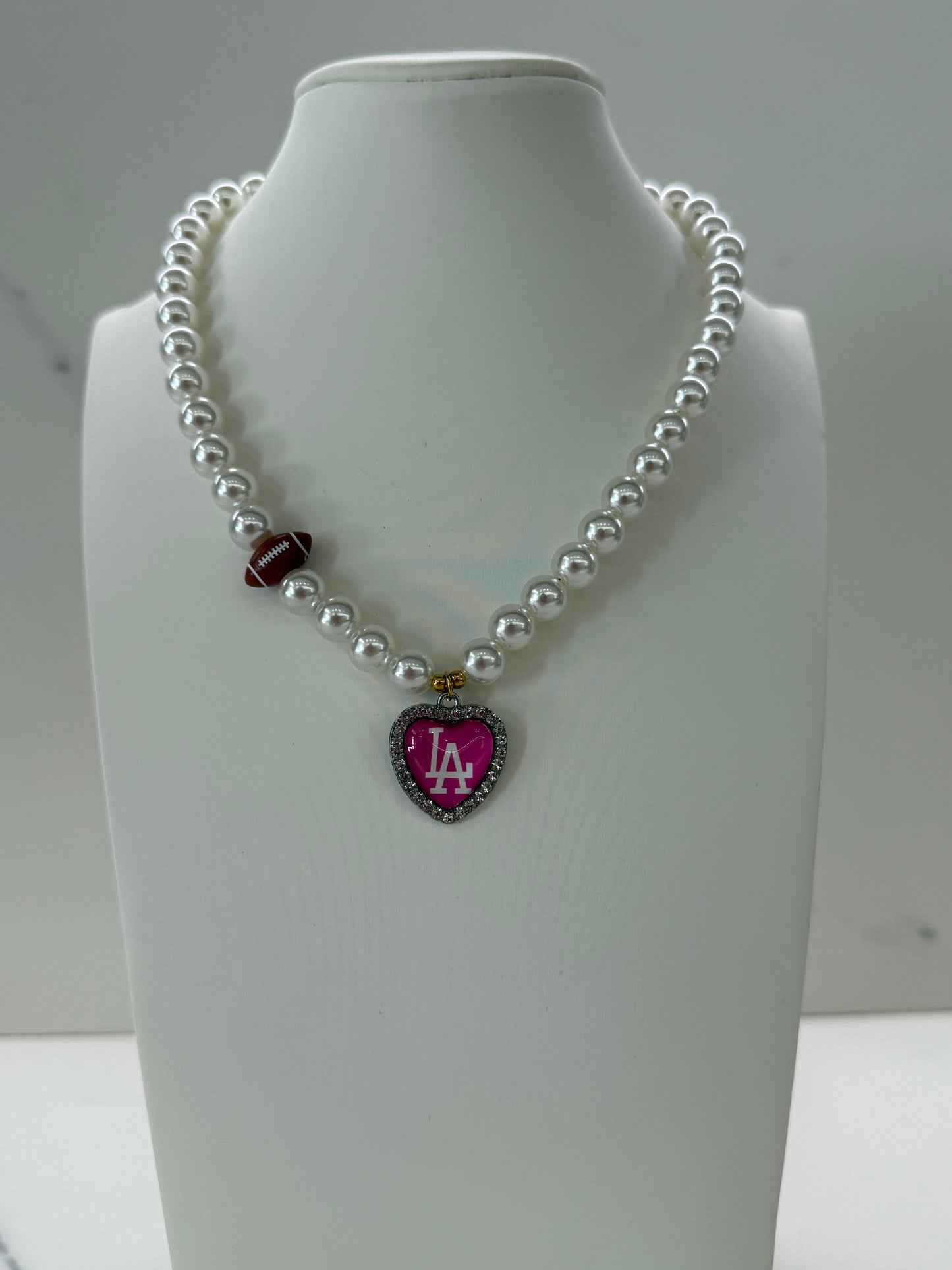 Collana ROSA FLUO L.A + charms FOOTBALL