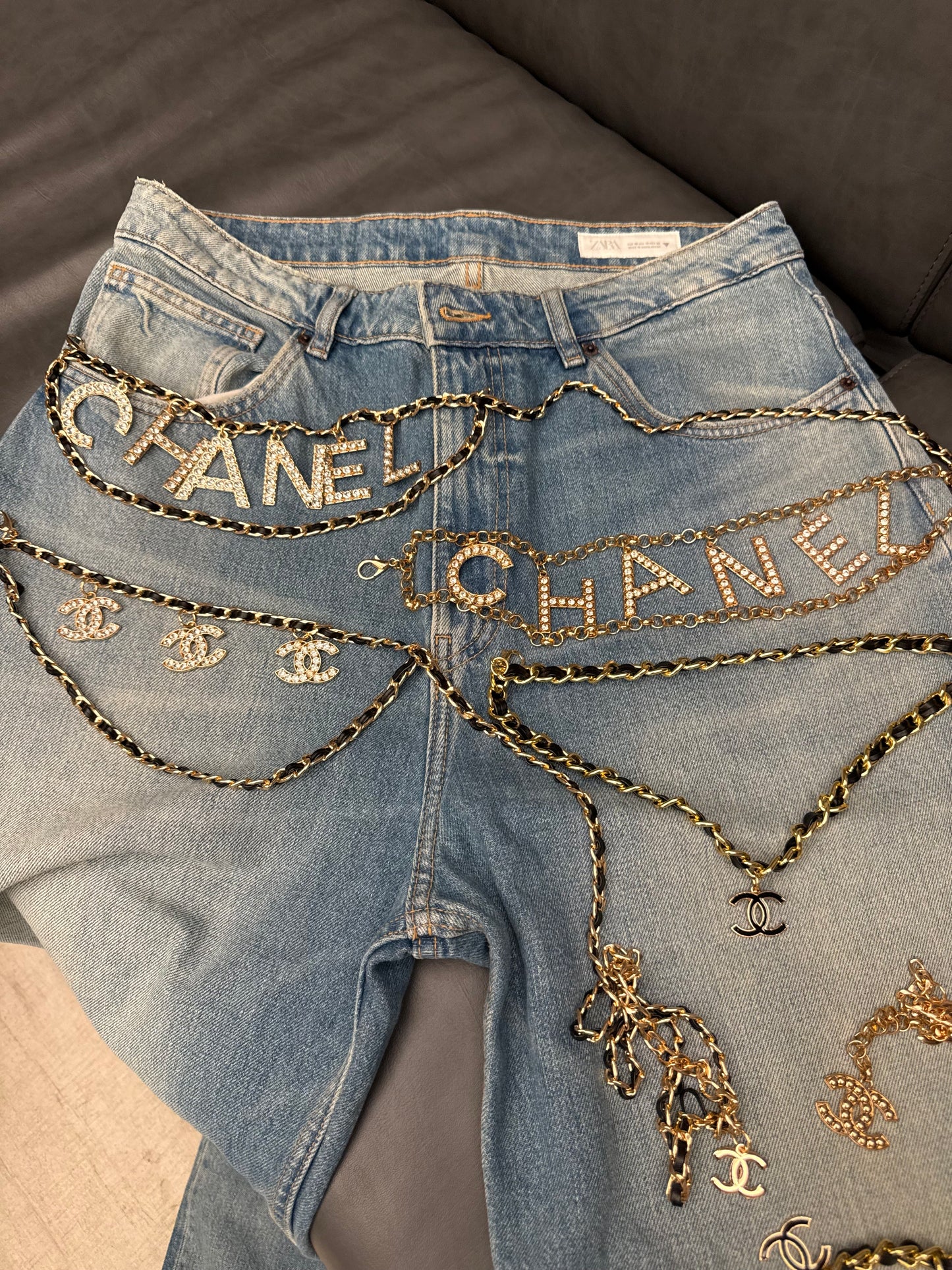 Cintura Luxury Logo con fibbia nera CC Vintage