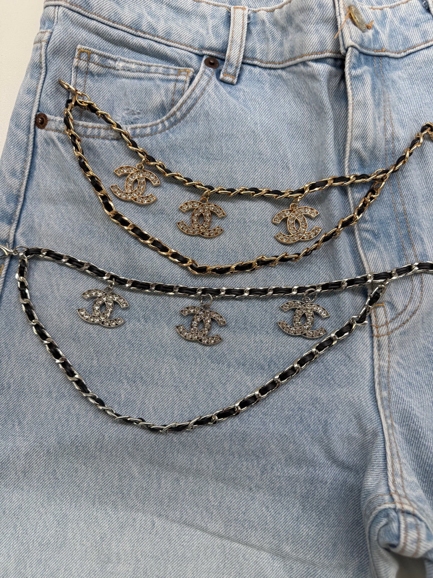 Cintura Luxury Logo con fibbia nera CC Vintage