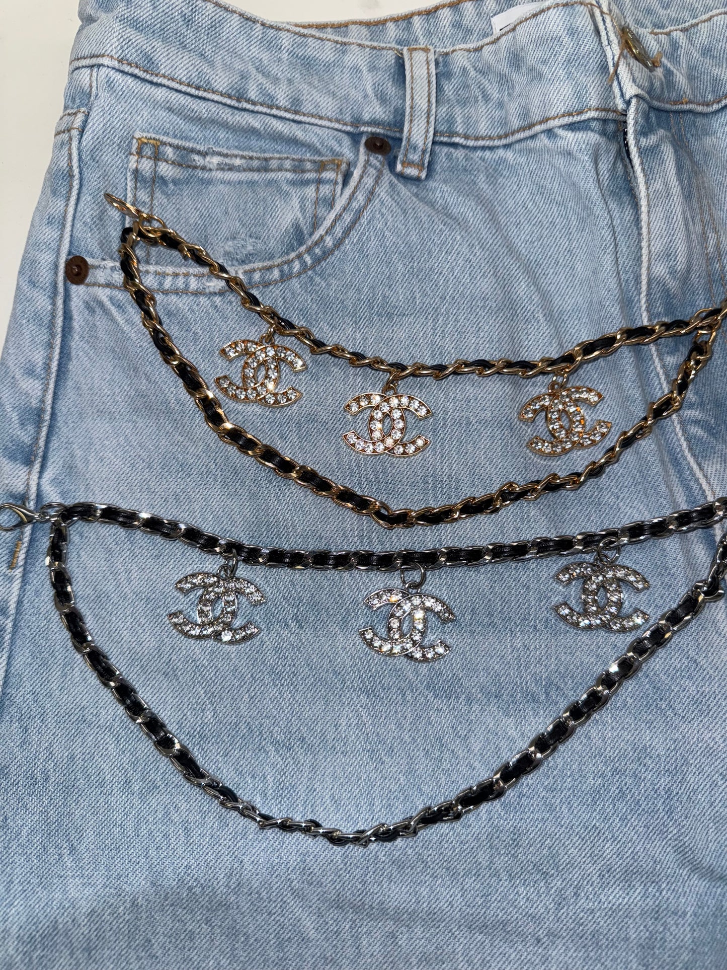 Cintura Luxury Logo con fibbia nera CC Vintage