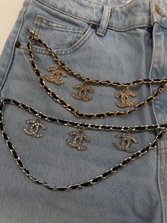 Cintura Luxury Logo con fibbia nera CC Vintage