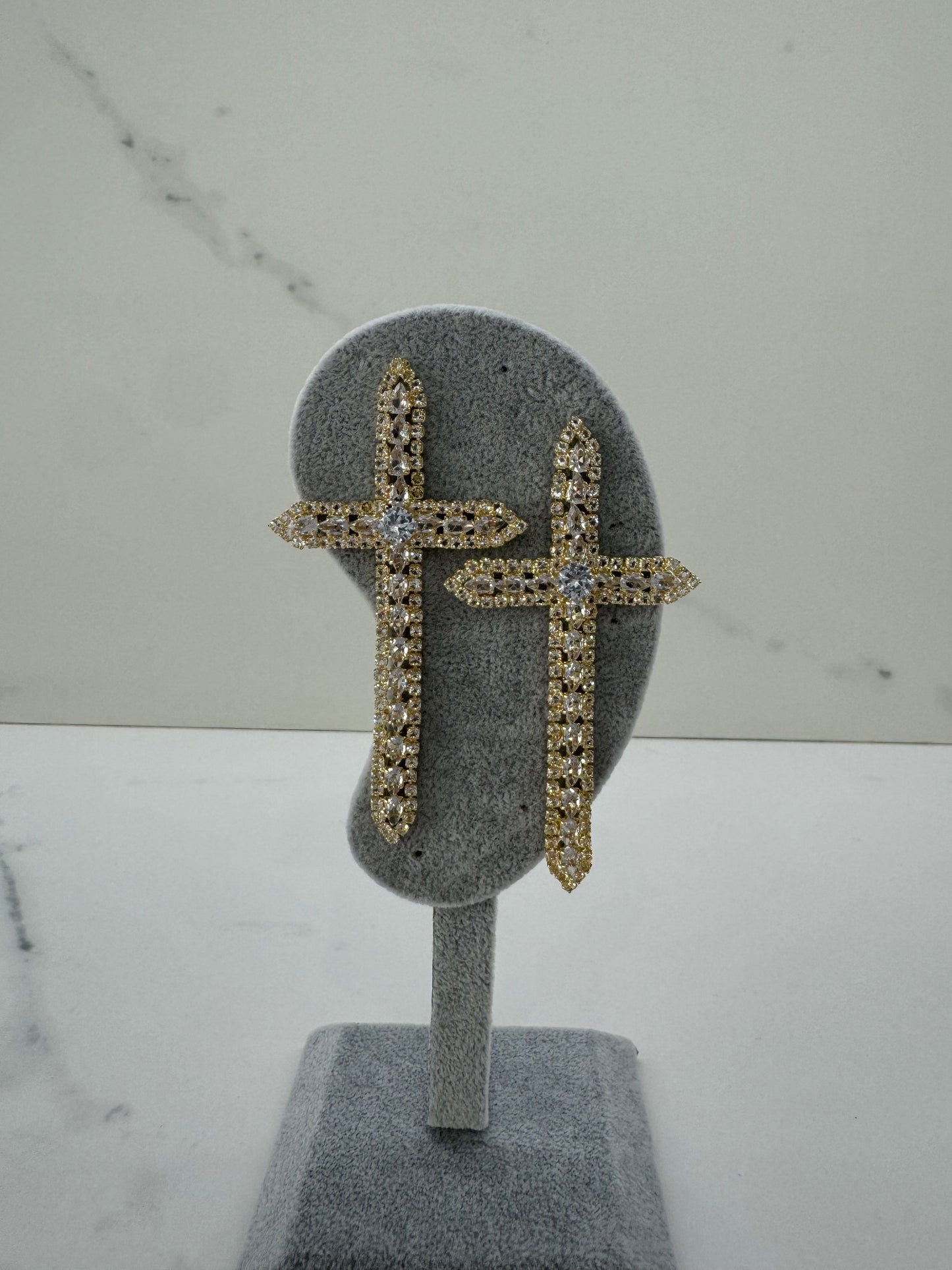Orecchini croce Slim Diamond