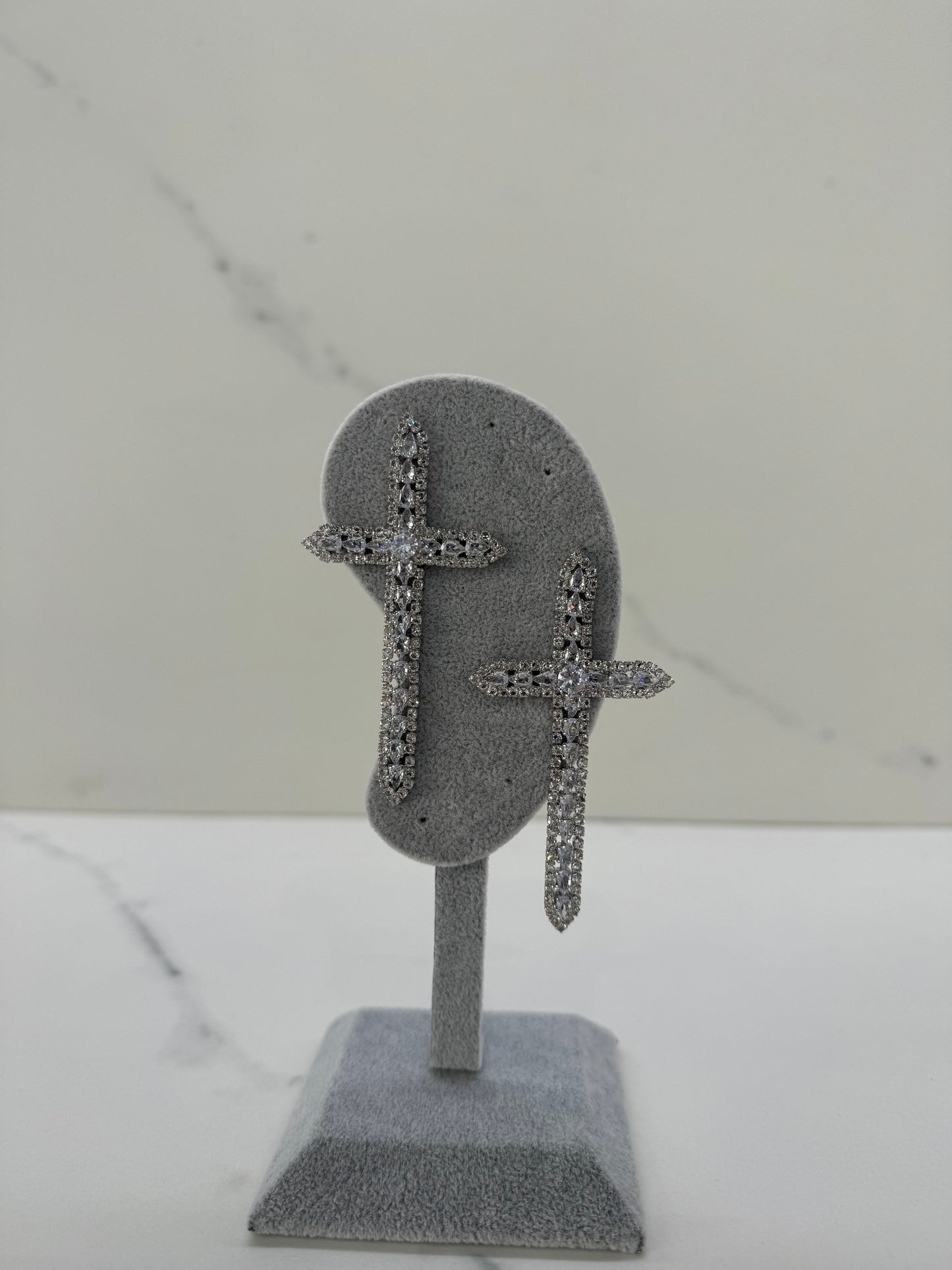 Orecchini croce Slim Diamond