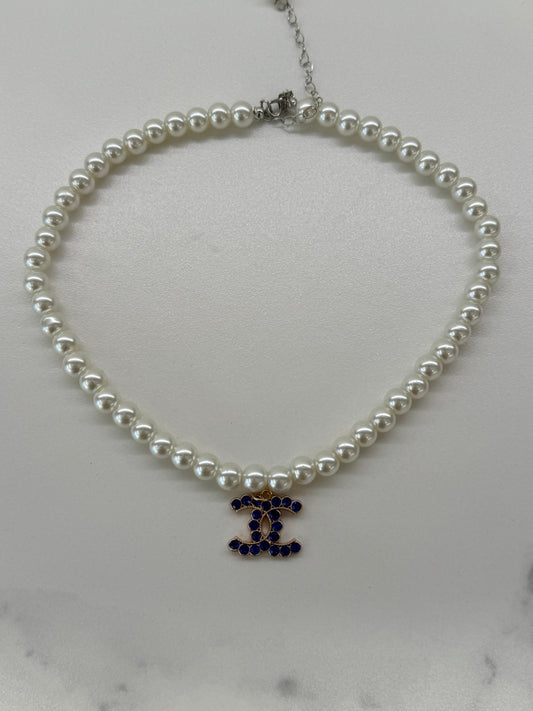 Collana CC Vintage Blu Navy