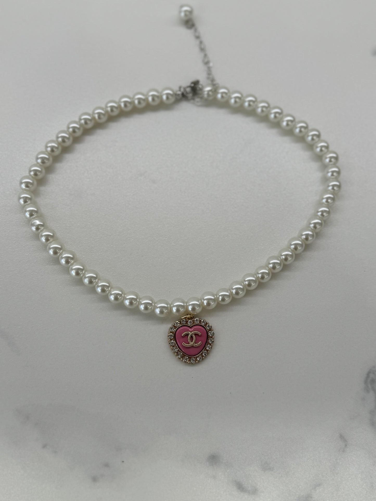Collana CC Vintage strass Pink