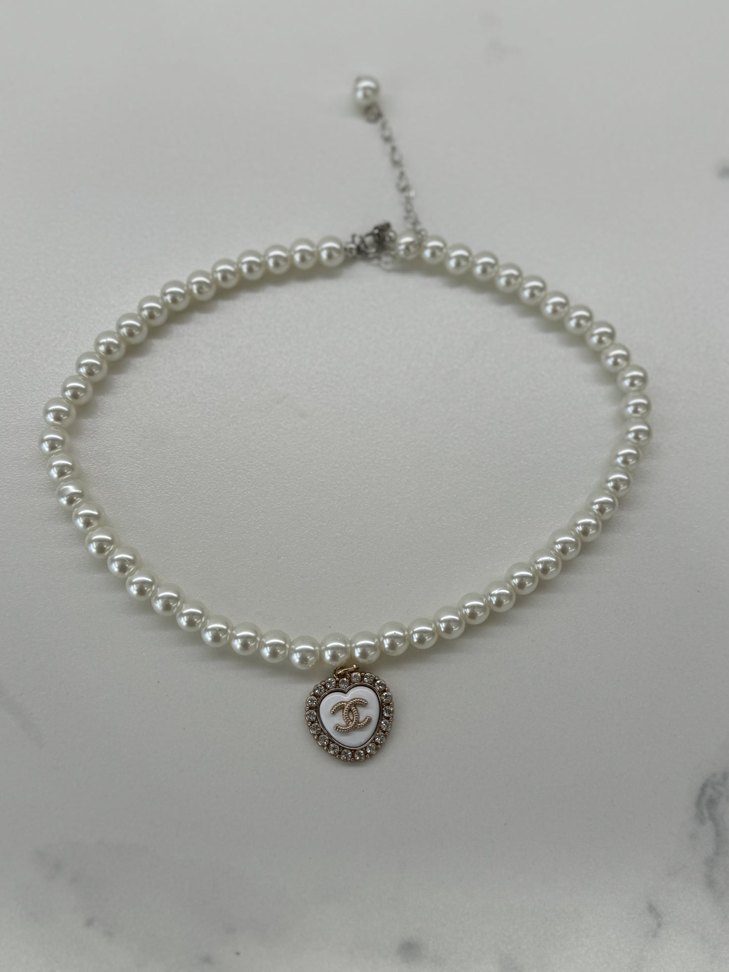Collana CC Vintage strass White
