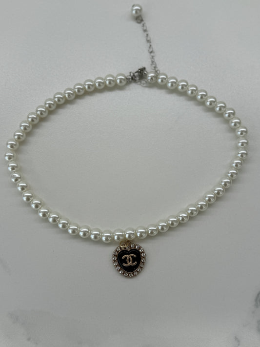 Collana CC Vintage strass Black