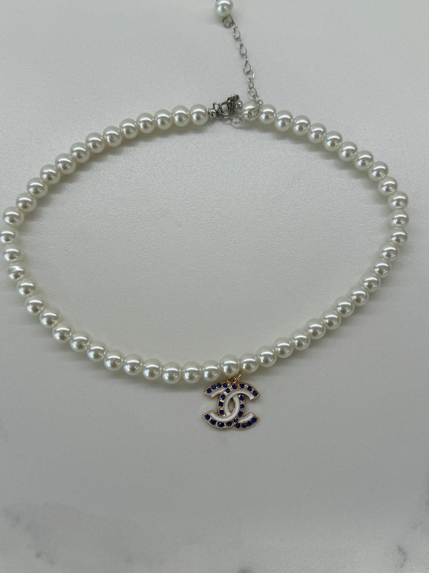 Collana CC Vintage Logo Blu
