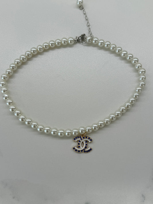 Collana CC Vintage Logo Blu