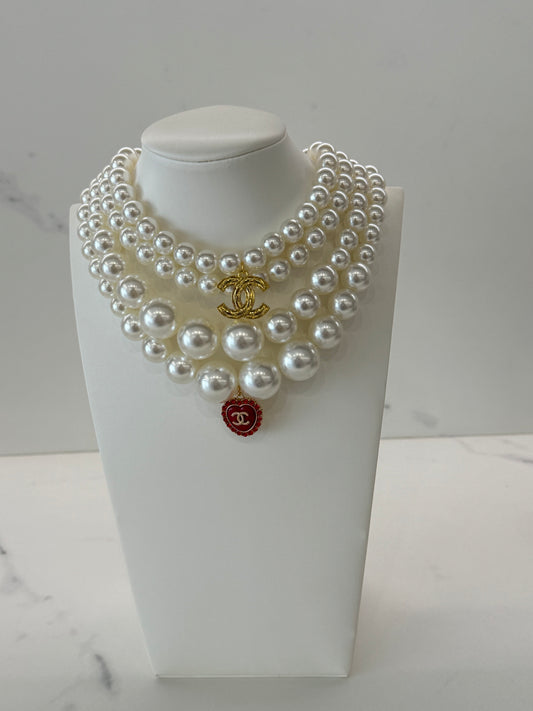 Choker 4 Perle CC Vintage